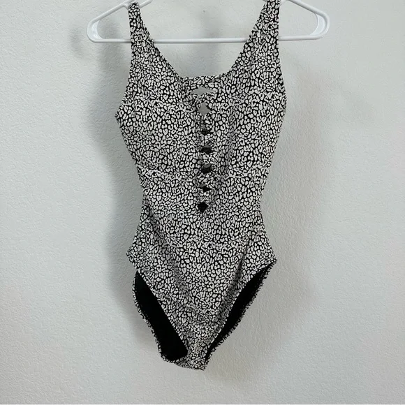 Bleu Rod Beattie LET'S GET LOUD LACE DOWN ONE PIECE SWIMSUIT - Picture 3 of 5